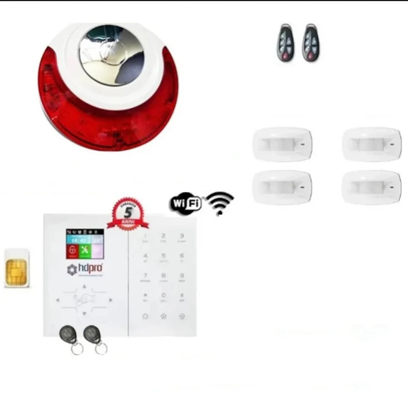 Kit Tendina Antifurto Casa Senza Fili HDPRO-WEB Tripla Banda di Frequenza GSM+WEB Wireless 369