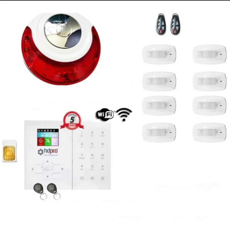 Kit Tendina Antifurto Casa Senza Fili HDPRO-WEB Tripla Banda di Frequenza GSM+WEB Wireless 469