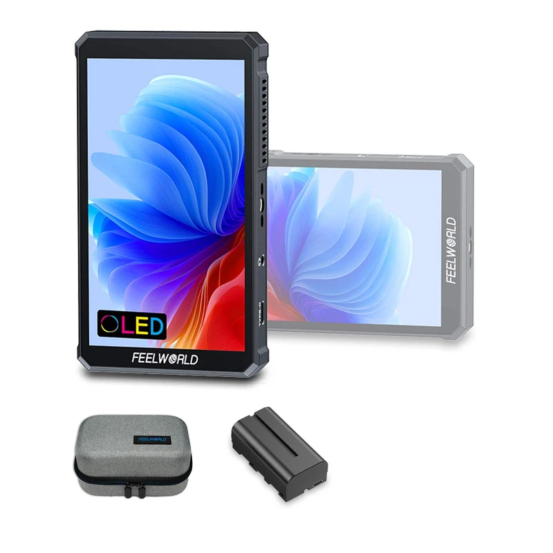 FEELWORLD PS6 Monitor video OLED verticale e orizzontale da 5.5 pollici, 550 nit, touch screen 4K HDMI