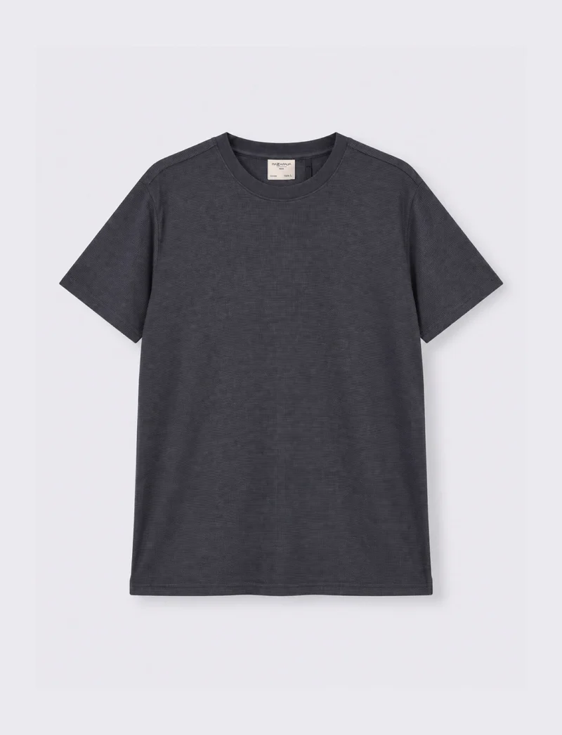 T-SHIRT WAFFLE REGULAR FIT - Bianco