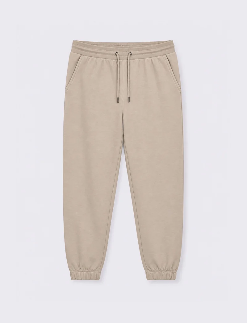 PANTALONI JOGGER BASIC IN PIQUET - Grigio ghiaccio