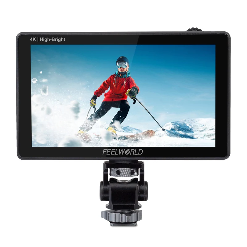 FEELWORLD LUT5E High Bright 1600nit DSLR Camera Field Monitor F970 Alimentazione esterna e kit di installazione