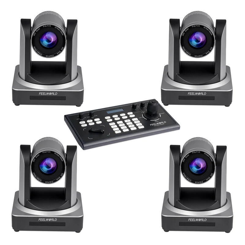 Set bundle controller PTZ FEELWORLD KBC10 e 4 telecamere PTZ POE20X