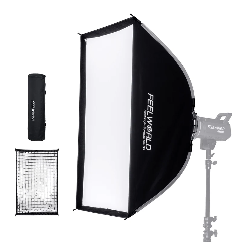 FEELWORLD FSR90 SOFTBOX PORTATILE RETTANGOLARE, 60x90CM PER LUCE DA STUDIO VIDEO CON MONTAGGIO BOWENS