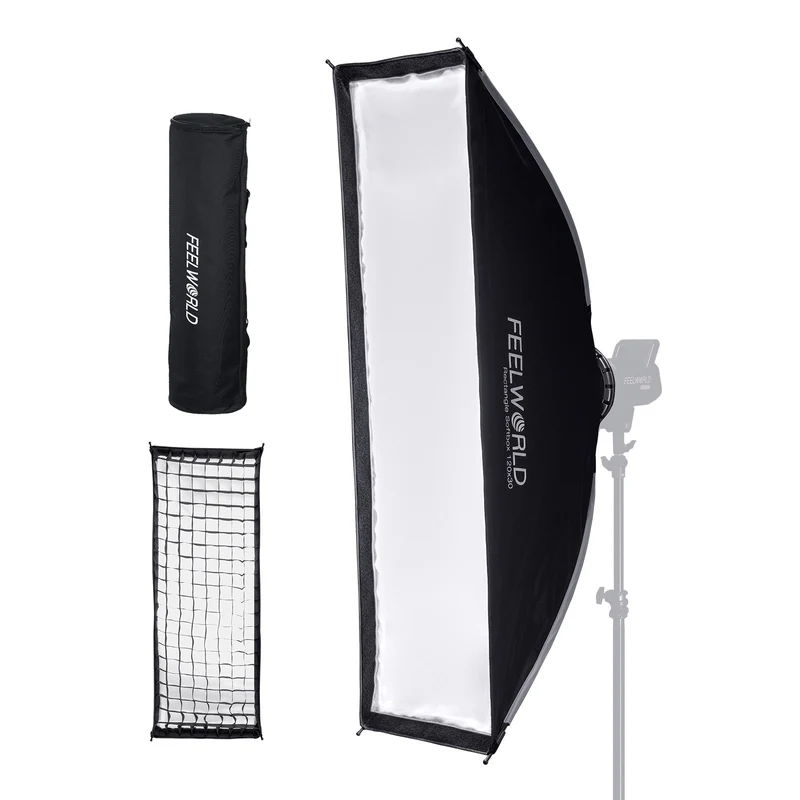 FEELWORLD FSR120 SOFTBOX PORTATILE RETTANGOLARE 30x120CM PER LAMPADA DA STUDIO VIDEO CON MONTAGGIO BOWENS