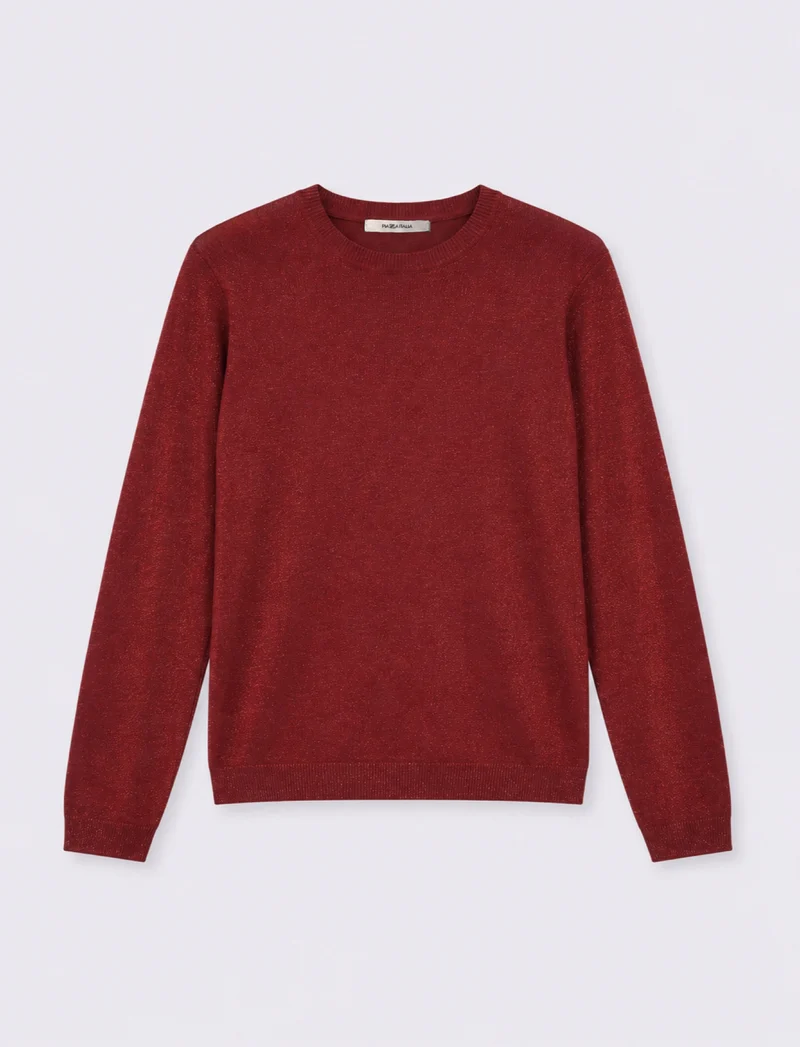 MAGLIA ML LUREX - Rosso rubino