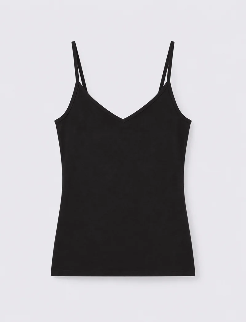 Top con bretelle regolabili elastiche - Nero