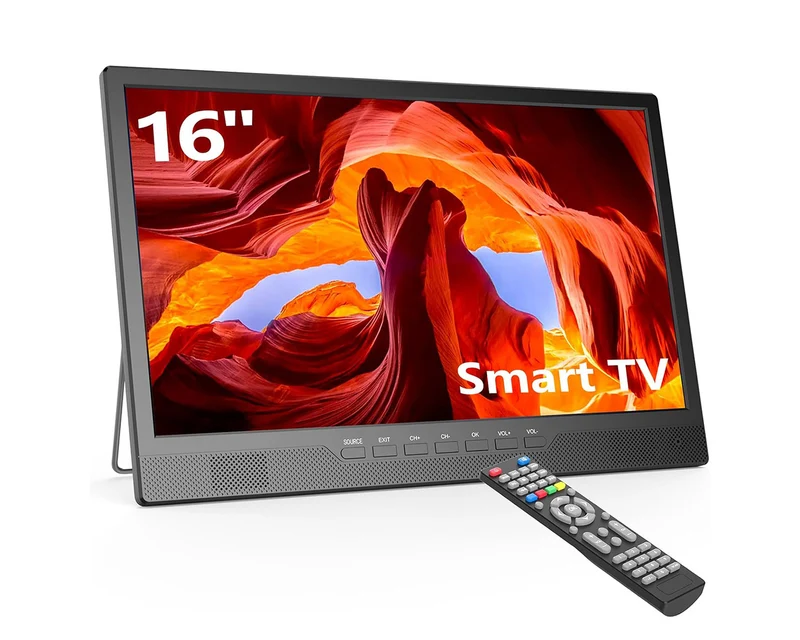 LAIZESKE Smart TV portatile da 16" con Wi-Fi integrato e supporto regolabile a 180°