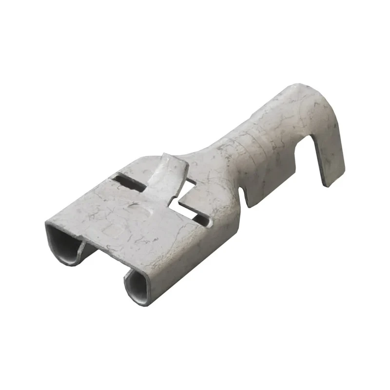 Terminali a crimpare a forcella non isolati da 6.3 mm con linguetta di bloccaggio per cavi da 2.5 mm / Confezione da 100