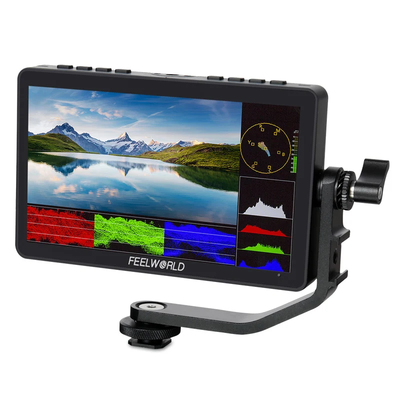 FEELWORLD F5 PRO V4 Monitor touchscreen da 6 pollici per fotocamere DSLR da campo, 450 nit, con kit esterno F970