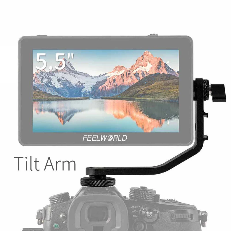 Braccio inclinabile per FEELWORLD F6 PLUS 5.5 pollici 3D LUT Monitor da campo per videocamera touch screen