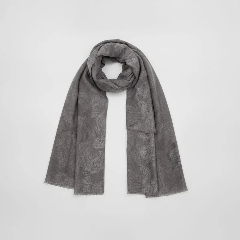 Foulard paisley leggero e trendy - Nero