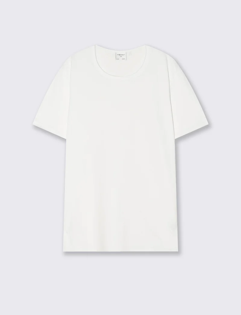 T-shirt Orli regular fit con orli vivi - Bianco