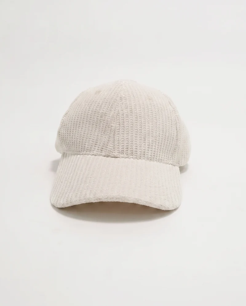 Cappello baseball con lurex - Bianco sporco