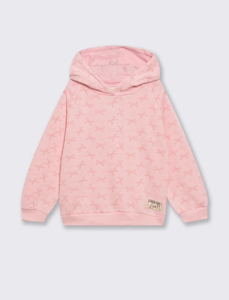 Felpa con cappuccio in polycotone morbido - Rosa