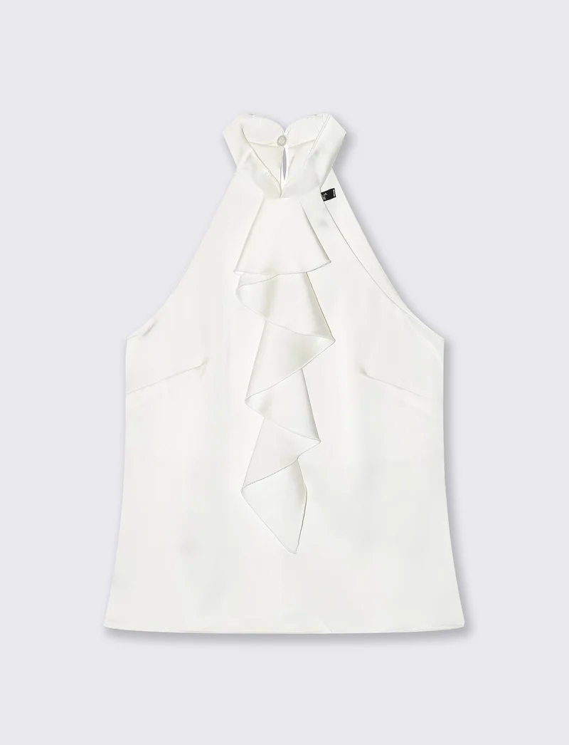 Top in raso - Bianco latte
