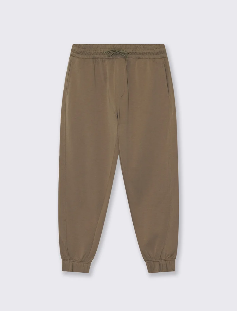Pantaloni Jogger Premium in Interlock - Verde kaki
