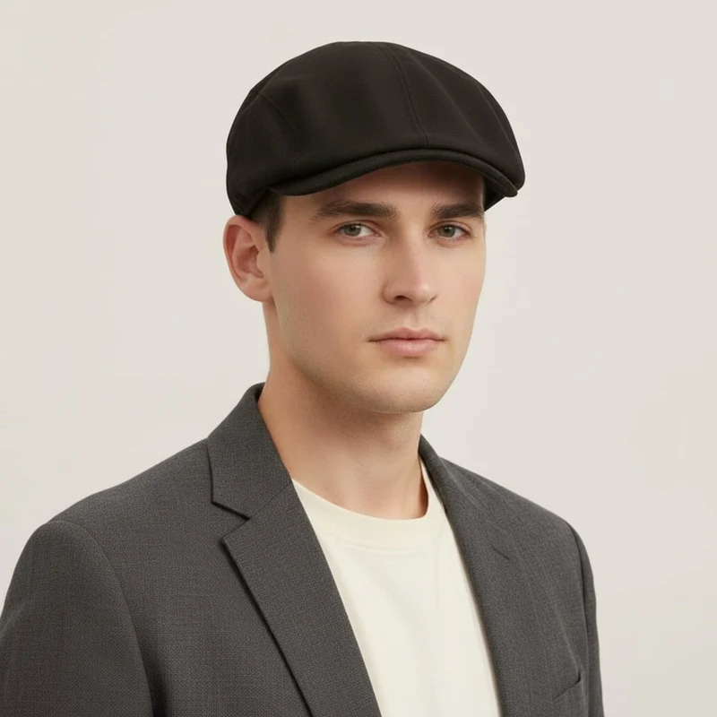 Coppola in suede per uomo elegante - Nero