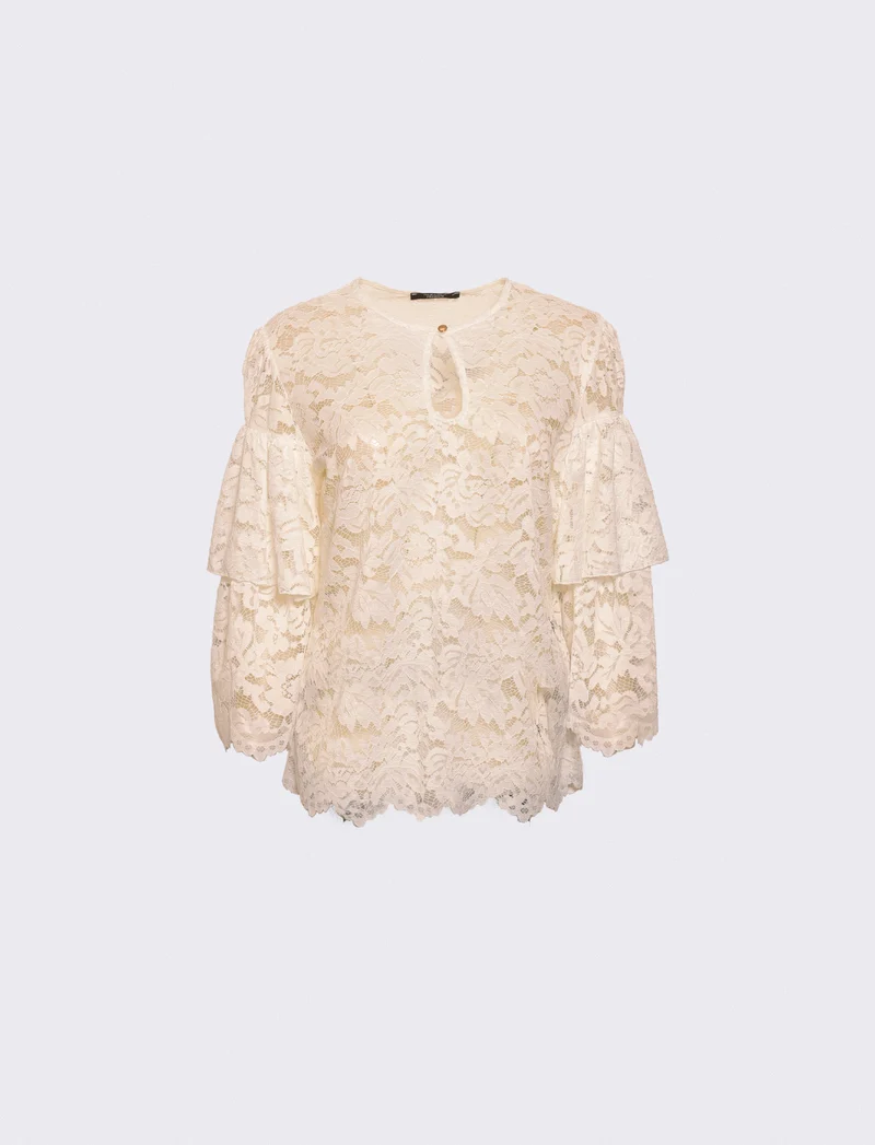 Casacca in pizzo - Bianco latte