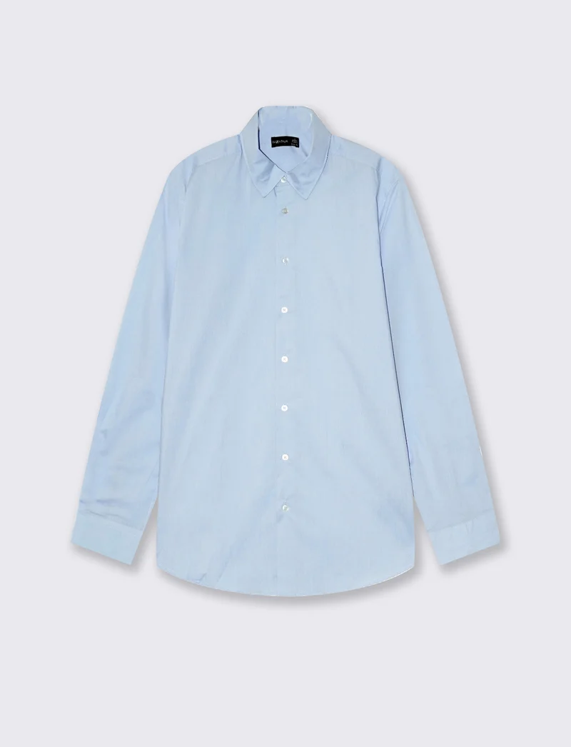 CAMICIA BASIC SLIM FIT EASY IRON - Celeste