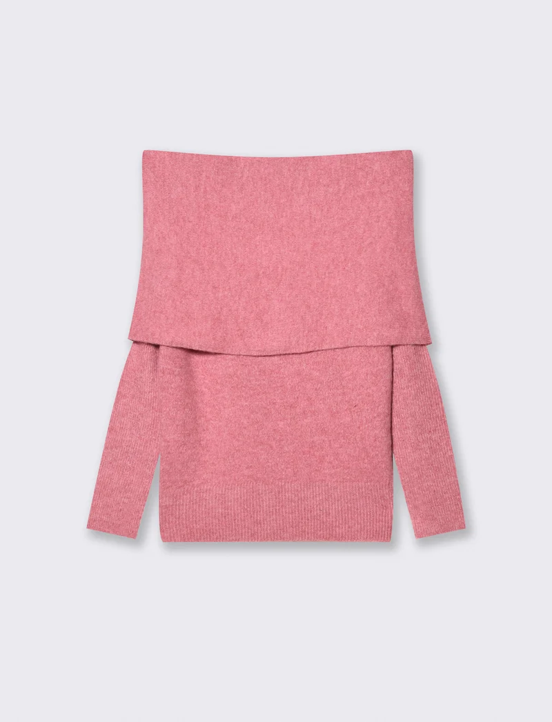 Pullover con scollo a barca elegante - Rosa