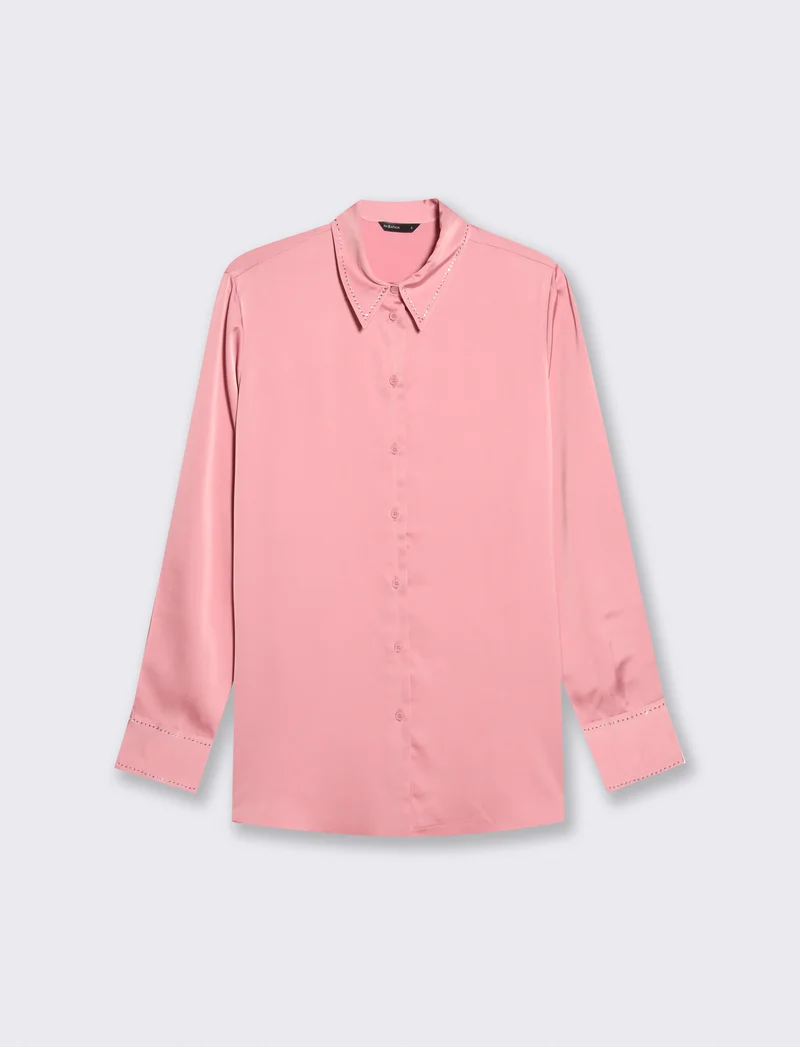 Camicia manica lunga con colletto dettagliato - Rosa