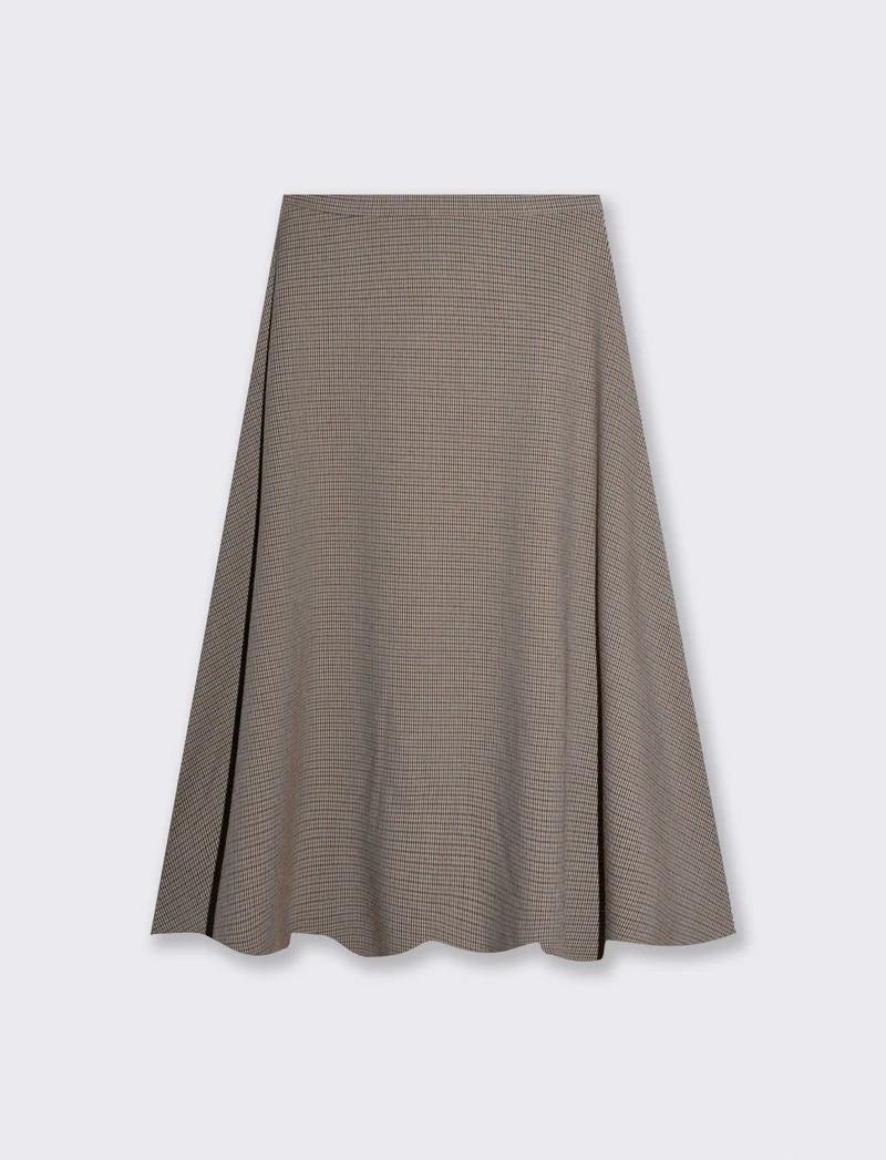 Gonna longuette svasata con zip laterale - var 1