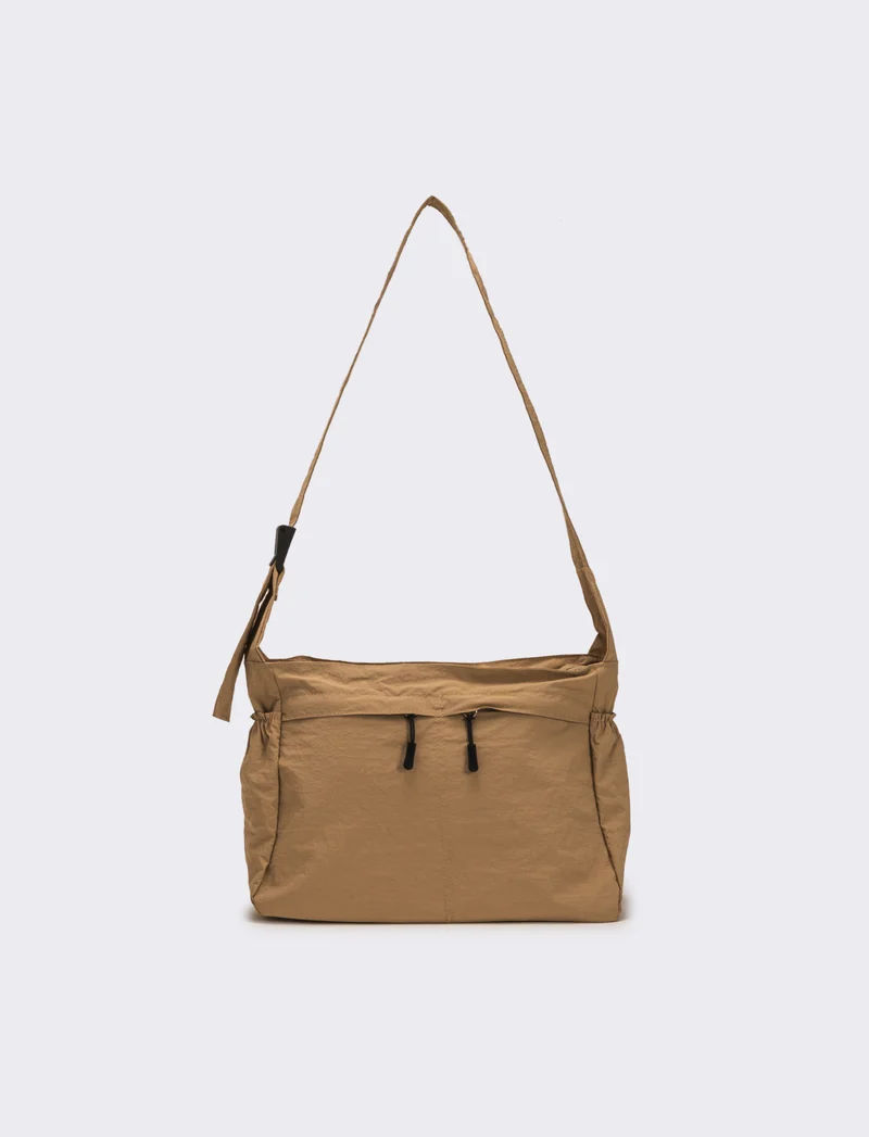 Borsa a tracolla in nylon - Beige
