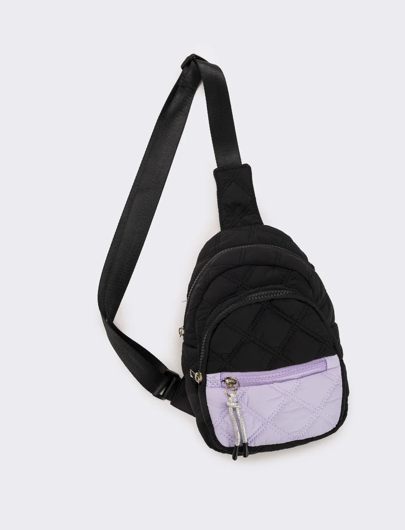 Borsa bambina monospalla trapuntata - Nero