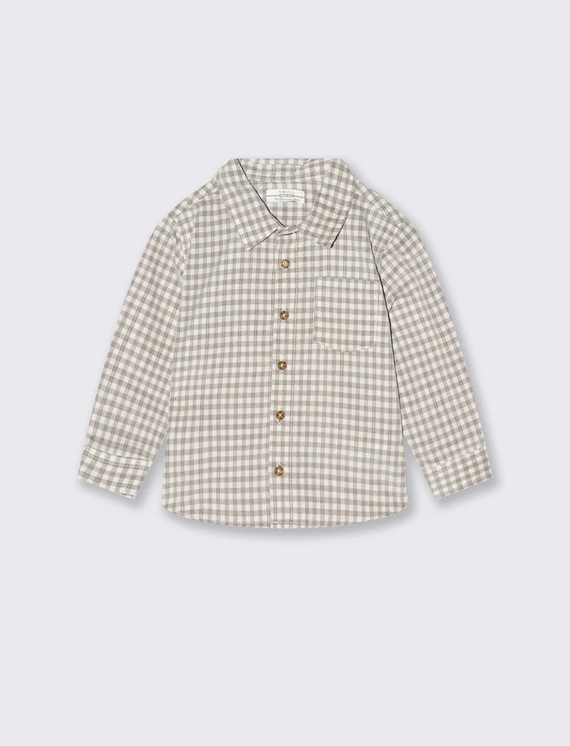Camicia a quadretti in velluto a coste - Fantasia