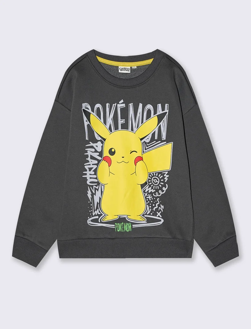 Felpa grigia con stampa Pokemon - Grigio piombo