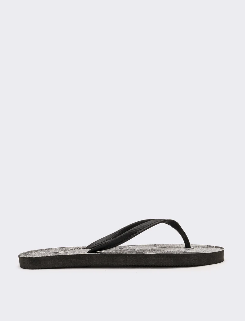 Infradito da donna stampa tropicale - Nero