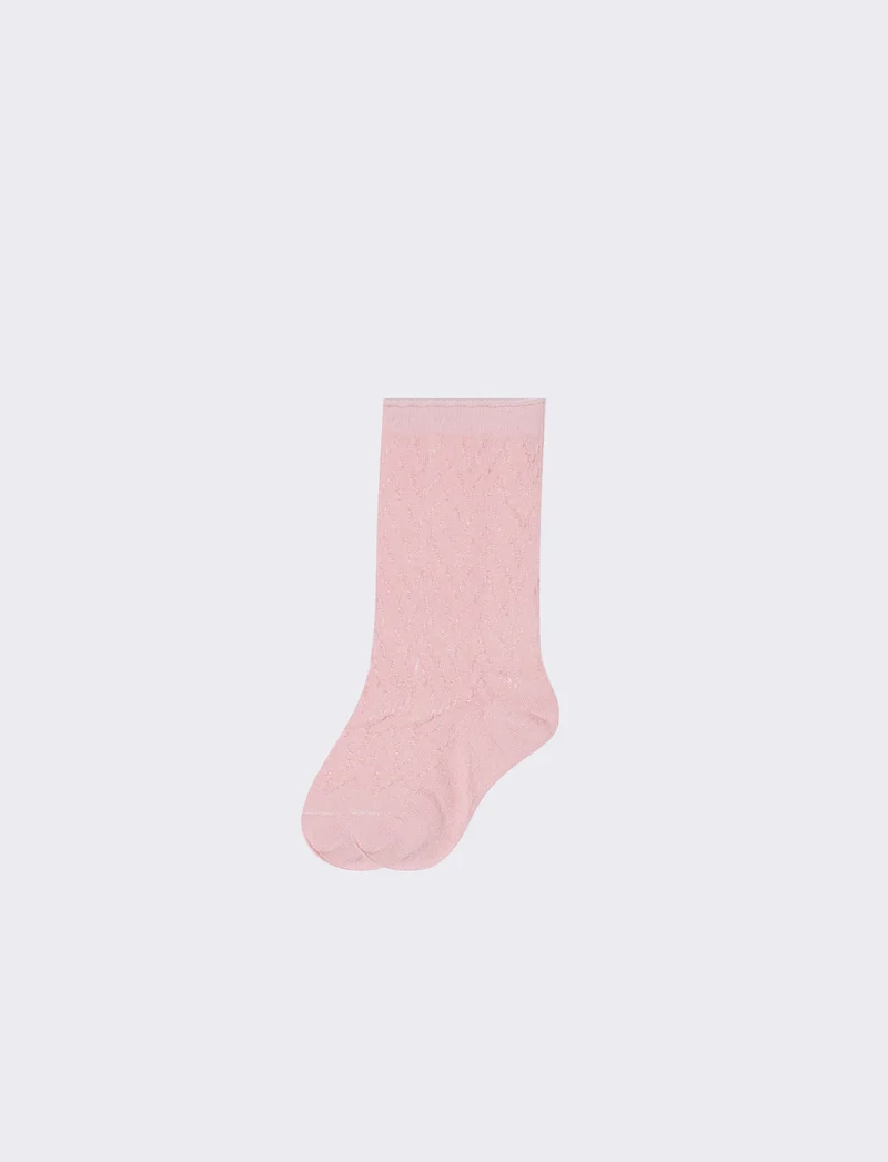 Calzini lunghi traforati in un paio - Rosa