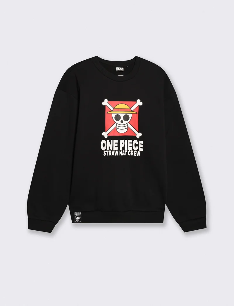 Felpa girocollo One Piece boxy fit - Nero