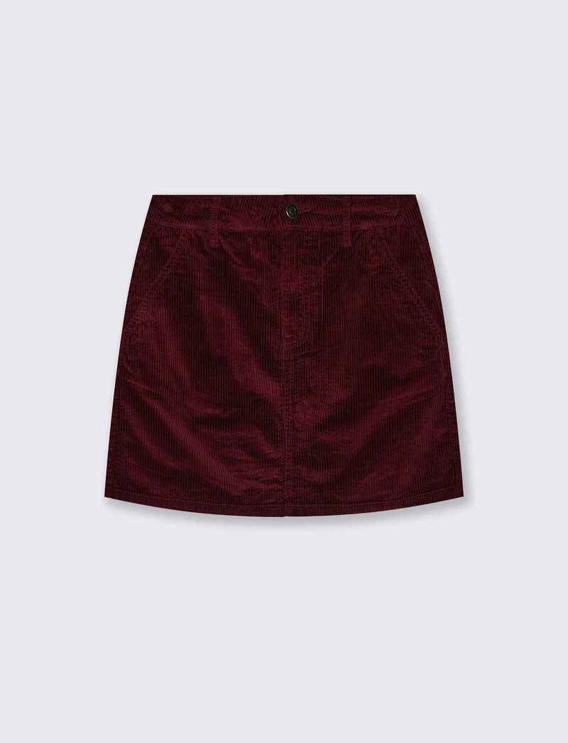 Gonna mini a vita alta elegante e trendy - Rosso rubino