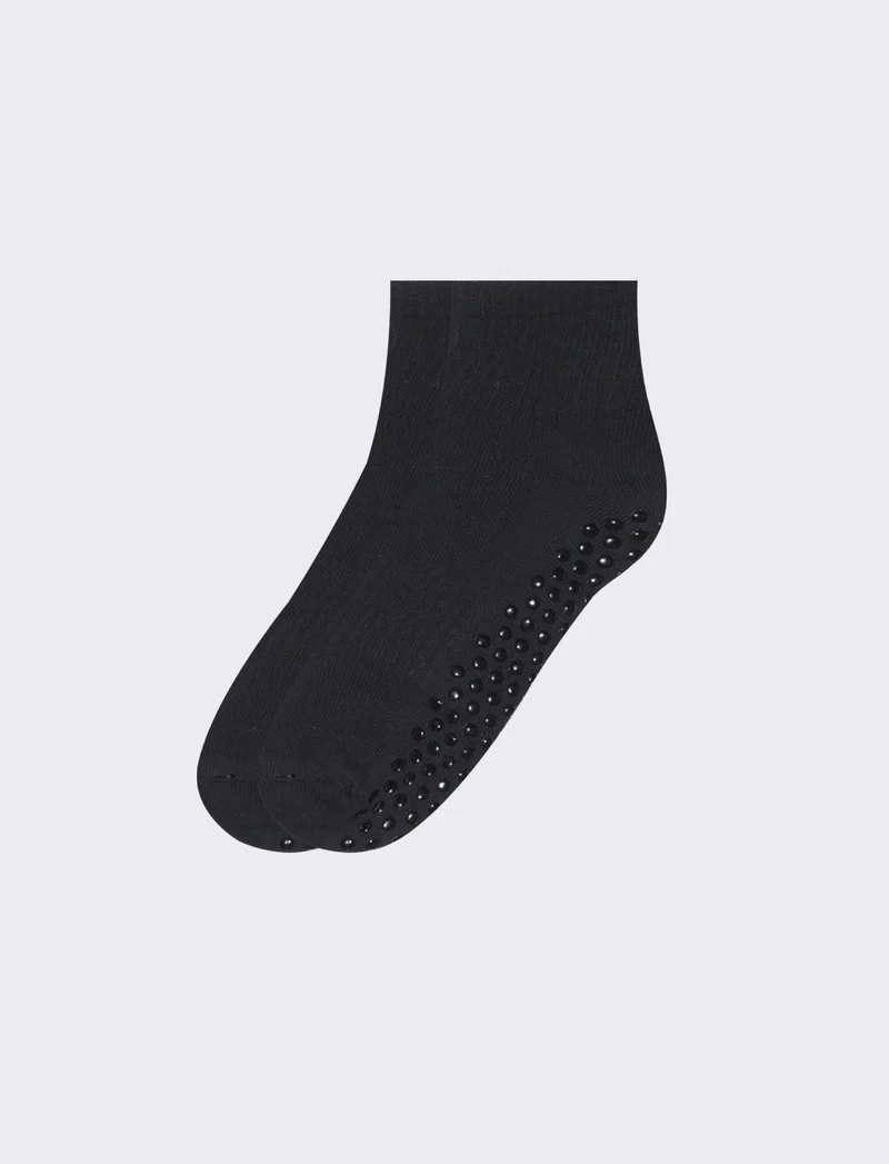 Calzini fitness antiscivolo uomo 1 paio - Nero