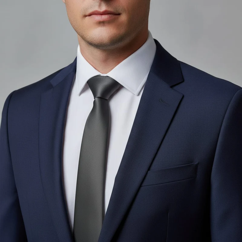 Cravatta 7 cm per uomo elegante e stilosa - Grigio