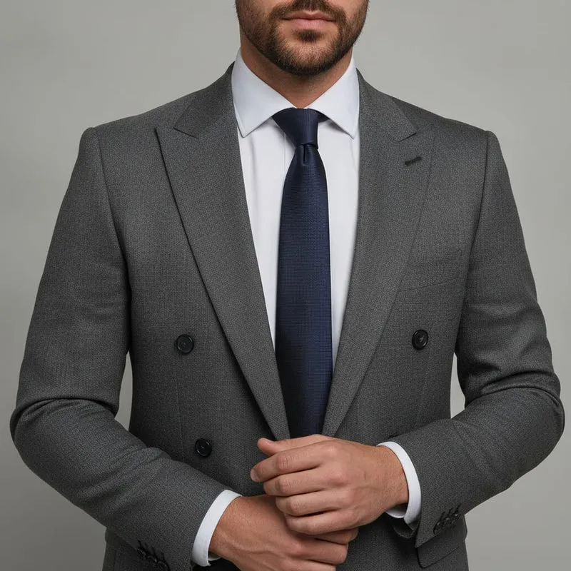 Cravatta raso liscio 5 cm per uomo - Blu navy