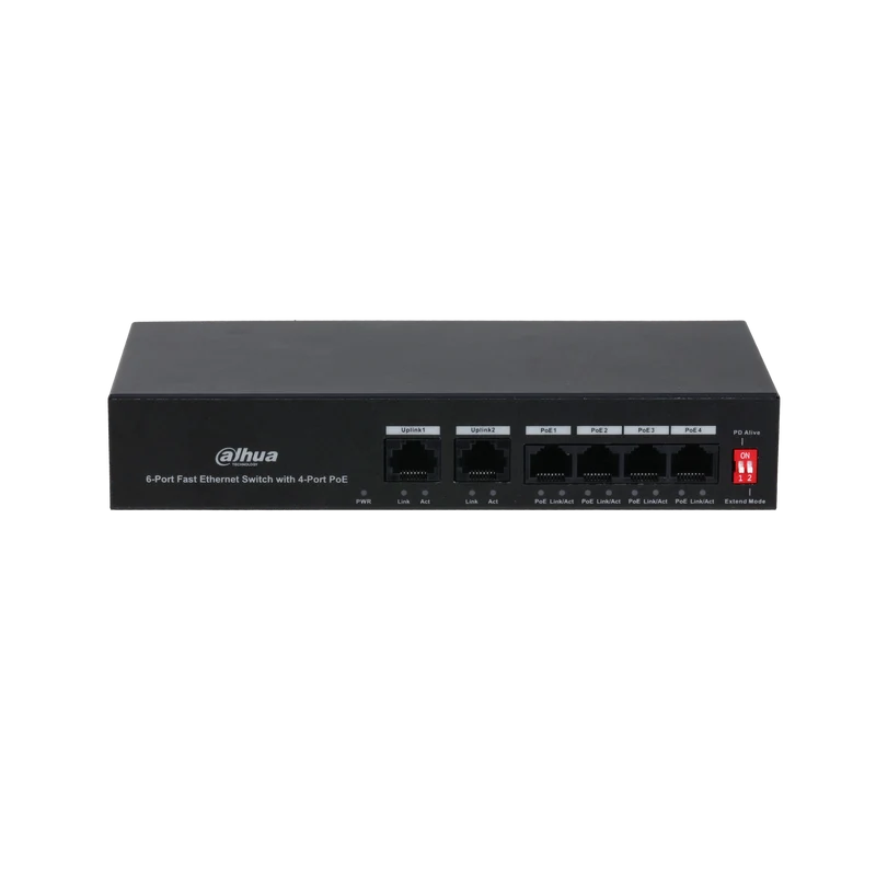 DAHUA PFS3006-4ET-36 Switch Fast Ethernet a 6 porte con PoE a 4 porte