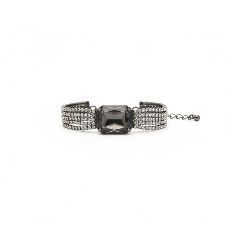Bracciale in strass con grande pietra - canna di fucile