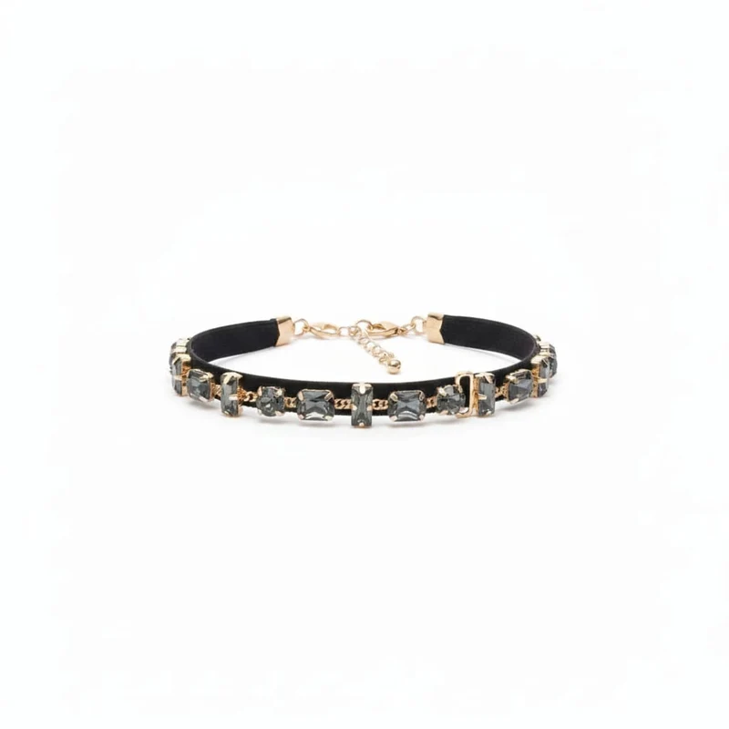 Bracciali in pietre e velluto per lei - Nero