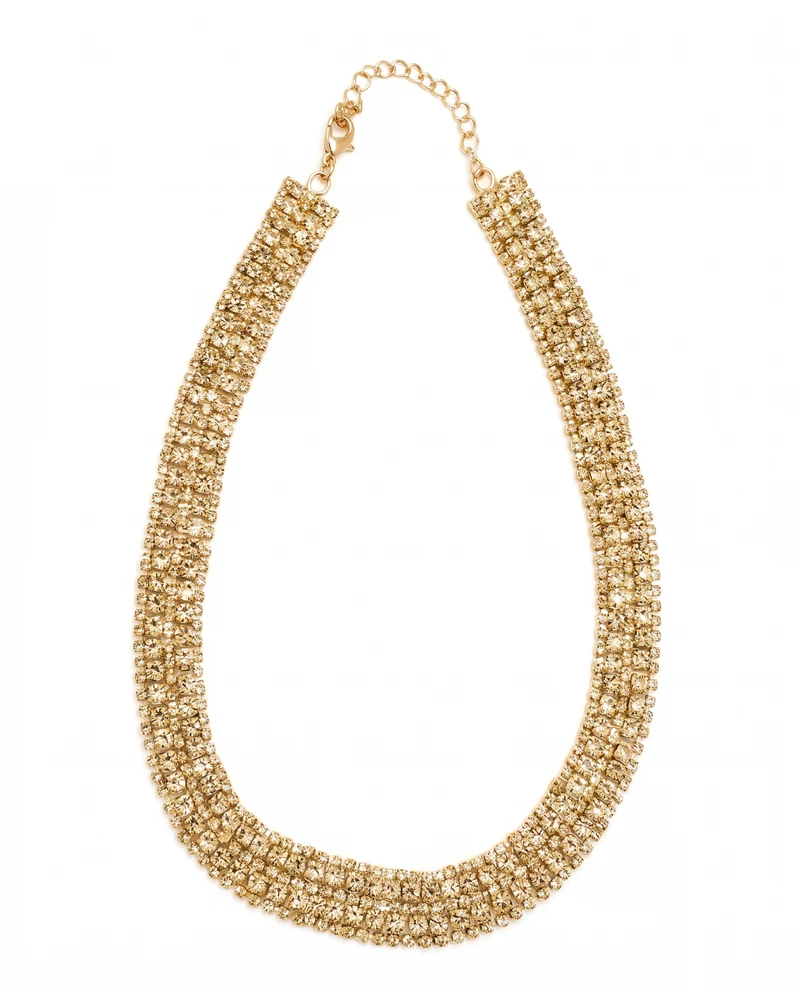 Collana girocollo con strass - Oro