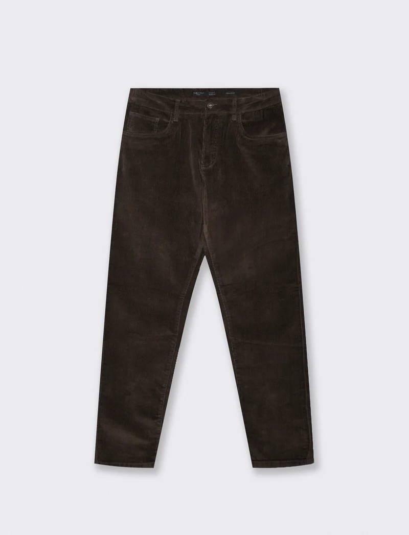 Pantaloni 5 tasche in velluto a coste - Moro
