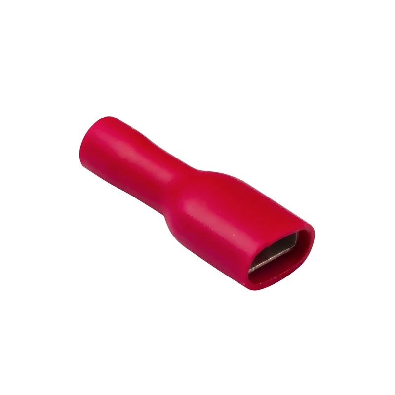 Terminali a forcella femmina completamente isolati rossi 4.8 mm / confezione da 100