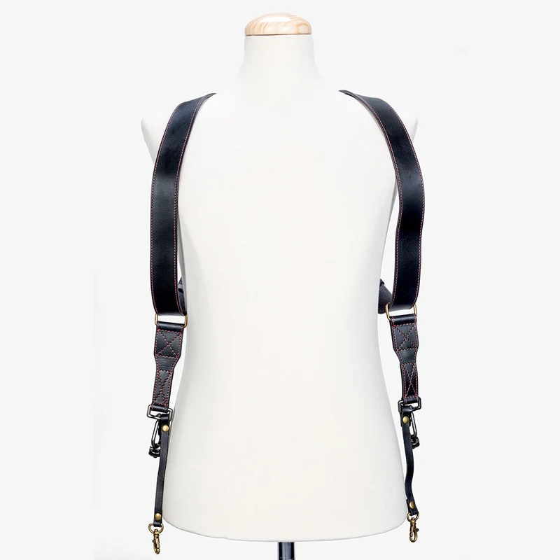 Tokyo #501 - Black & Red dual leather camera strap
