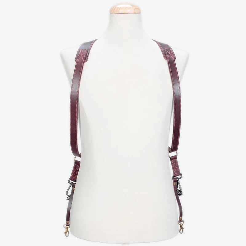Tokyo #702 - Brown & Red dual leather camera strap