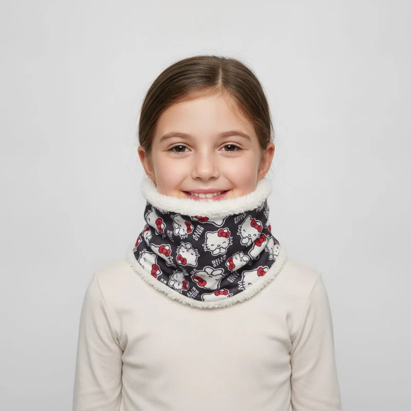 Collo bambina in finta pelliccia - Nero