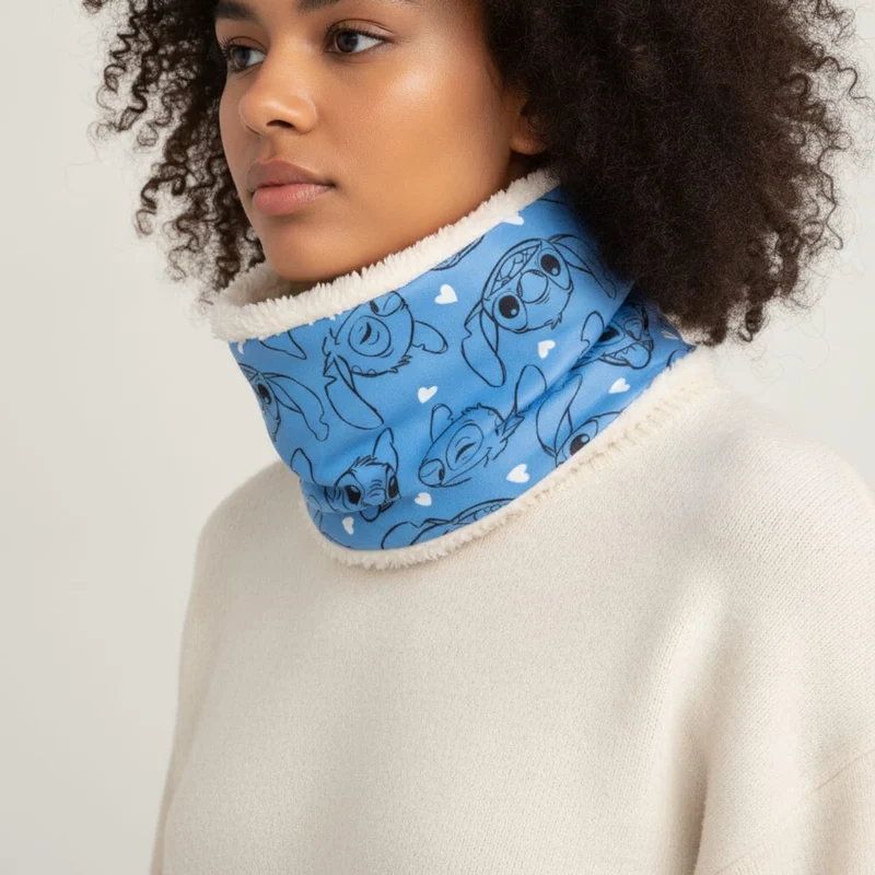 Collo bambina in finta pelliccia - Blu