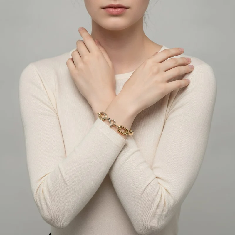 Bracciale grande a catena - Multicolore