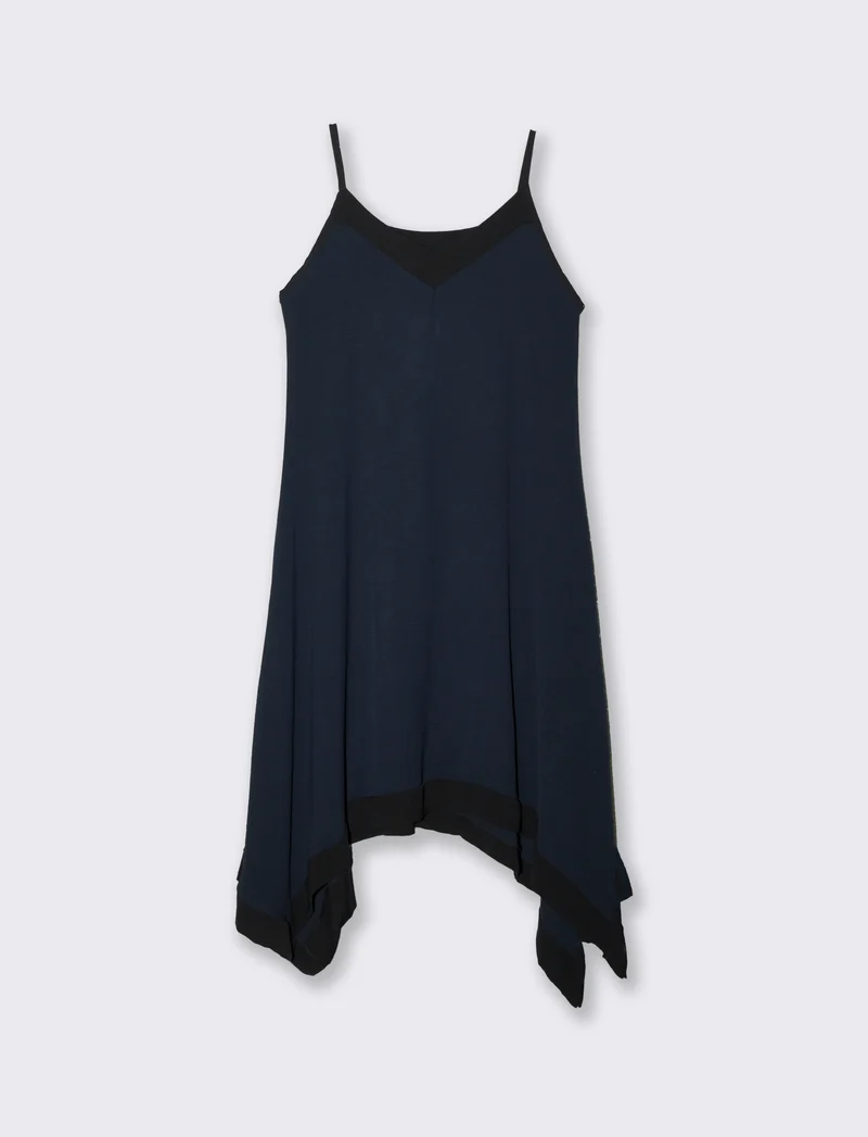 Vestito lungo bicolor - Blu